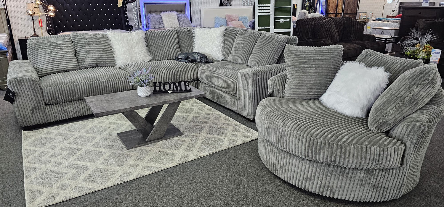 SWIVEL CHAIR CORDUROY GRAY