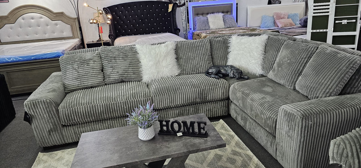 SECTIONAL CORDUROY Best Deal 134"L x 94"W