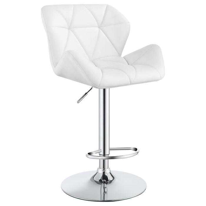 Berrington Adjustable Bar Stools Chrome and White (Set of 2) image