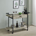 Ventura 2-tier Bar Cart with Storage Drawer Grey Driftwood image