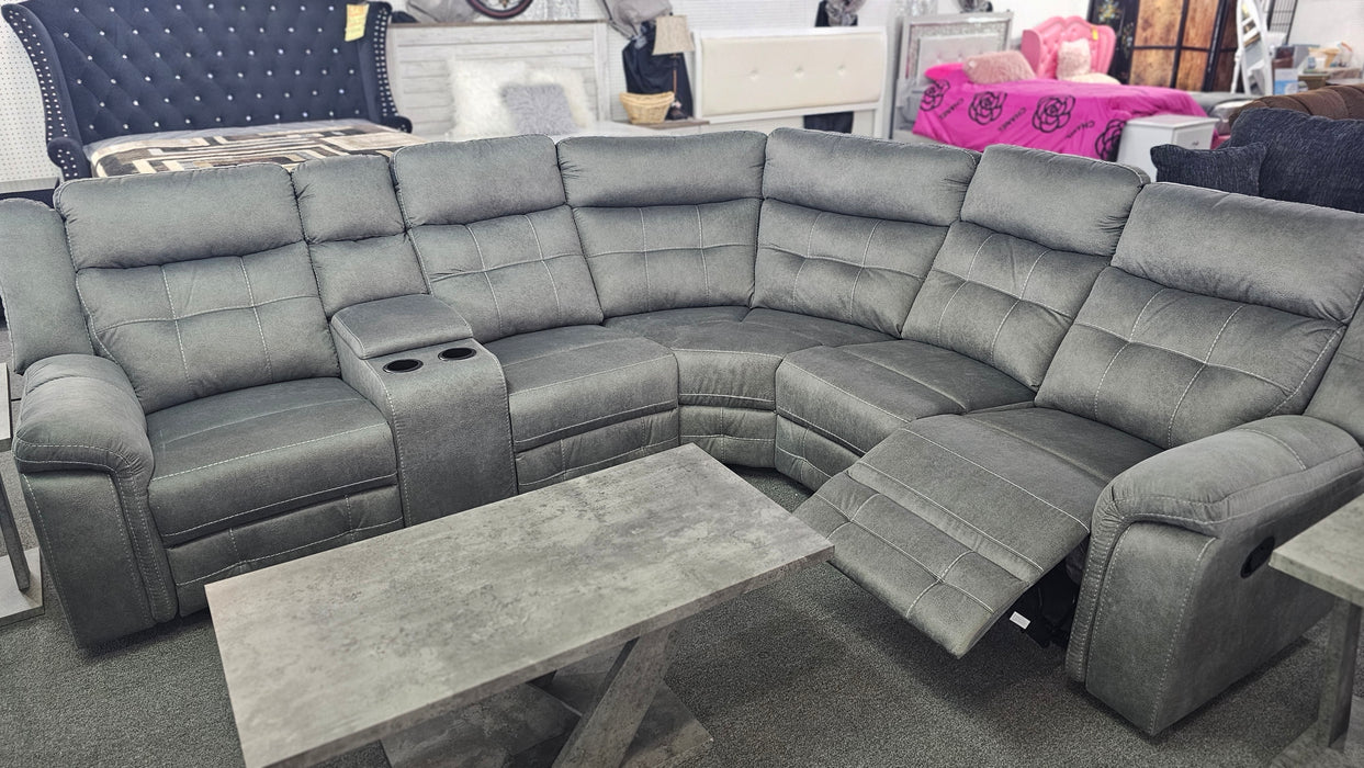 Sofa Sectional motion Velvet grey (CLEARANCE)