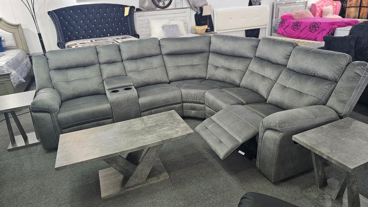 Sofa Sectional motion Velvet grey (CLEARANCE)