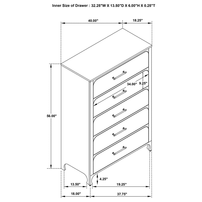 Anastasia 5 Pc Bedroom Set