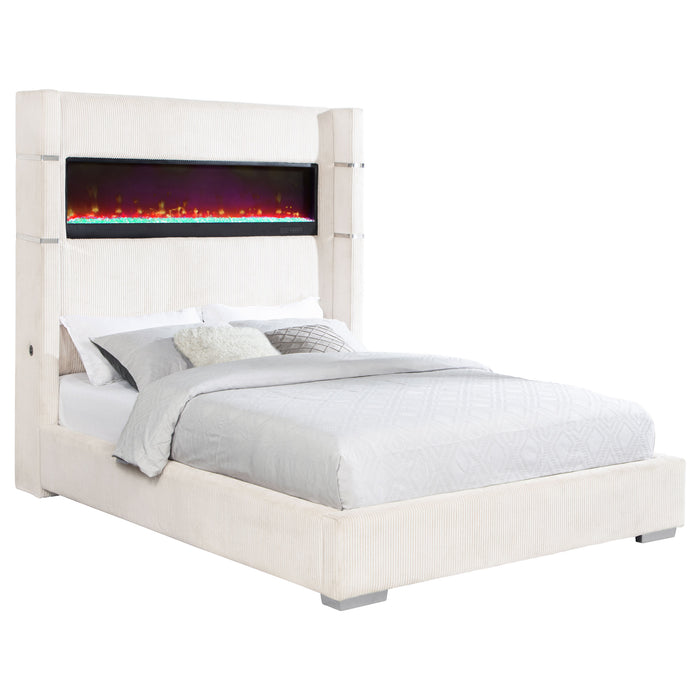 Tisdall Wingback Bed with Flame Visualizer