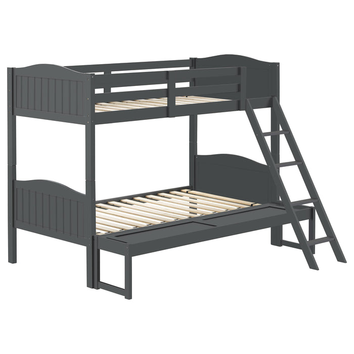 Arlo Twin Over Full Bunk Bed with Ladder Grey image