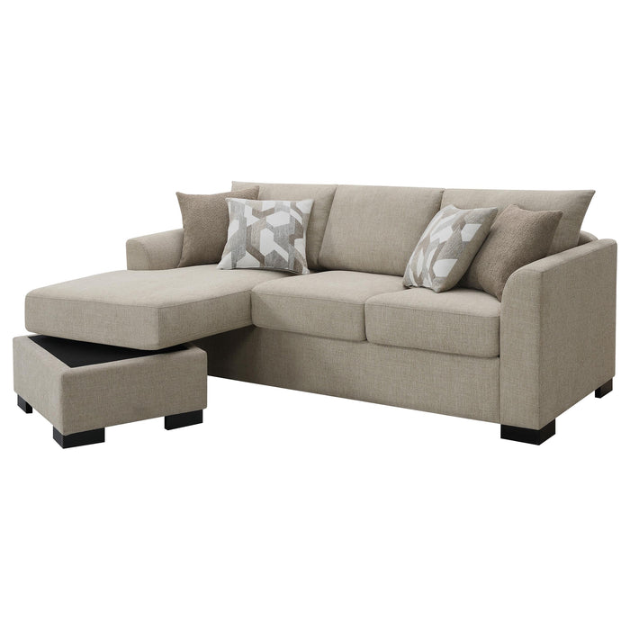 Storey Upholstered Sleeper Sectional Chaise Sofa