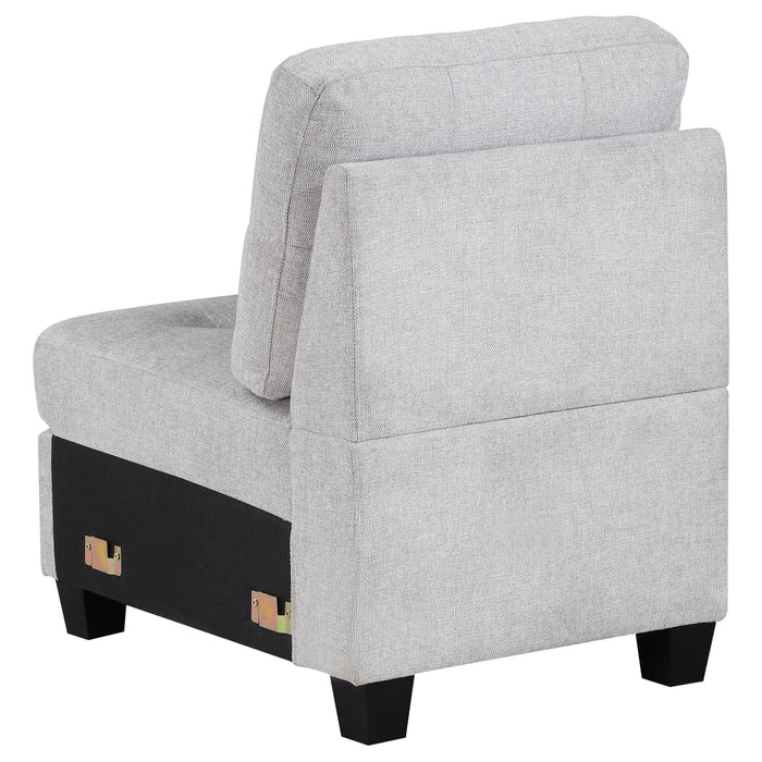 Georgina Upholstered Armless Chair Steel