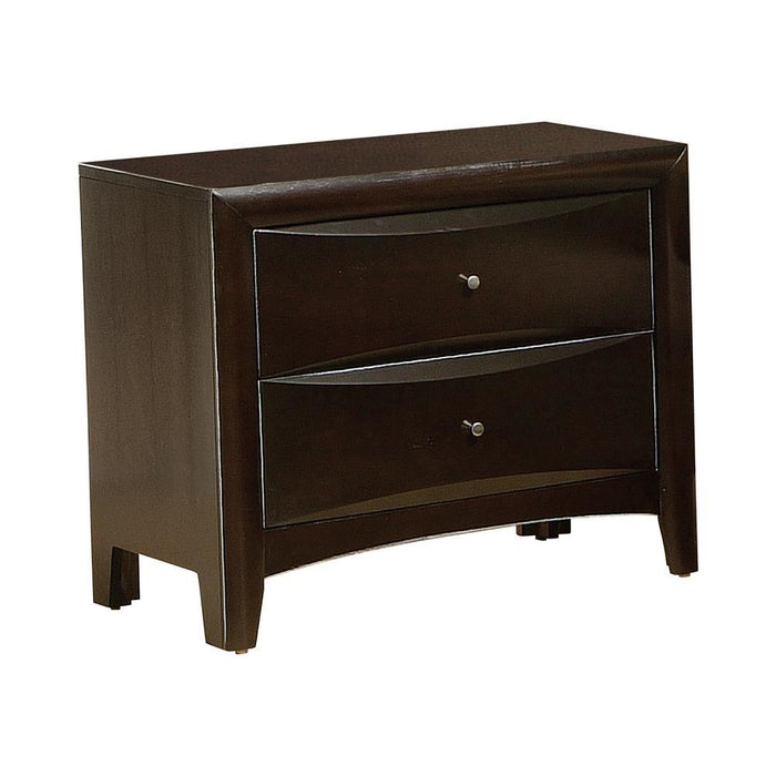 Phoenix 2-drawer Nightstand Deep Cappuccino