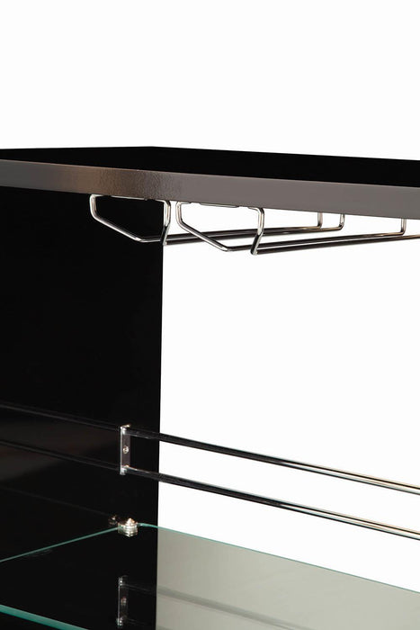 Adolfo 3-tier Bar Table Glossy Black and Clear