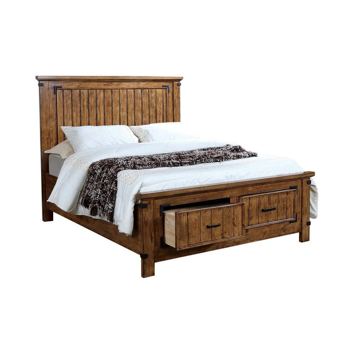 Brenner Eastern King Storage Bed Rustic Honey