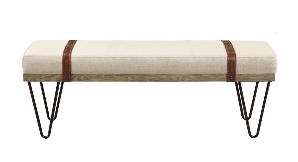 Austin Upholstered Bench Beige and Black