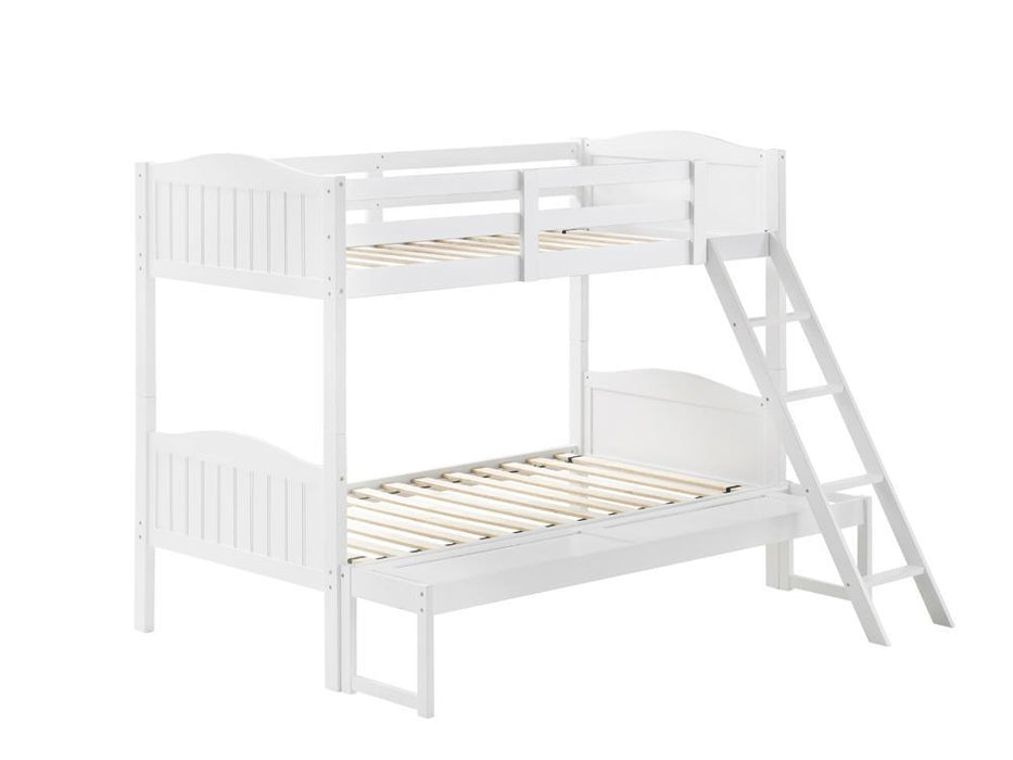 Arlo Twin Over Full Bunk Bed with Ladder White