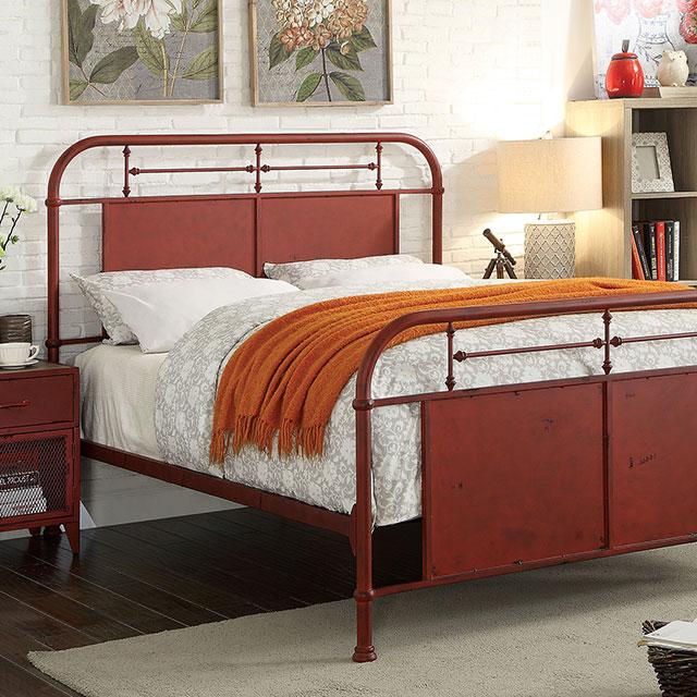 Haldus Bed Ivory, Red & White