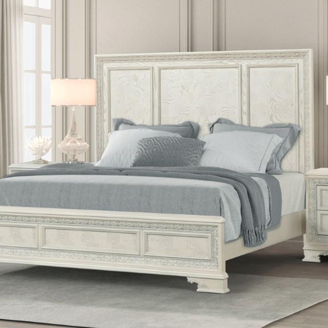 Stella Mia E.King & Queen Bed White & White