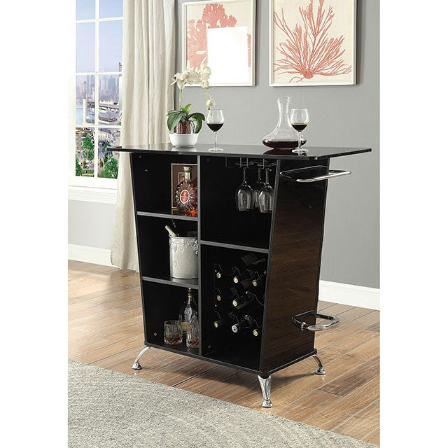 Fuero Black/Chrome Bar Table (K/D)