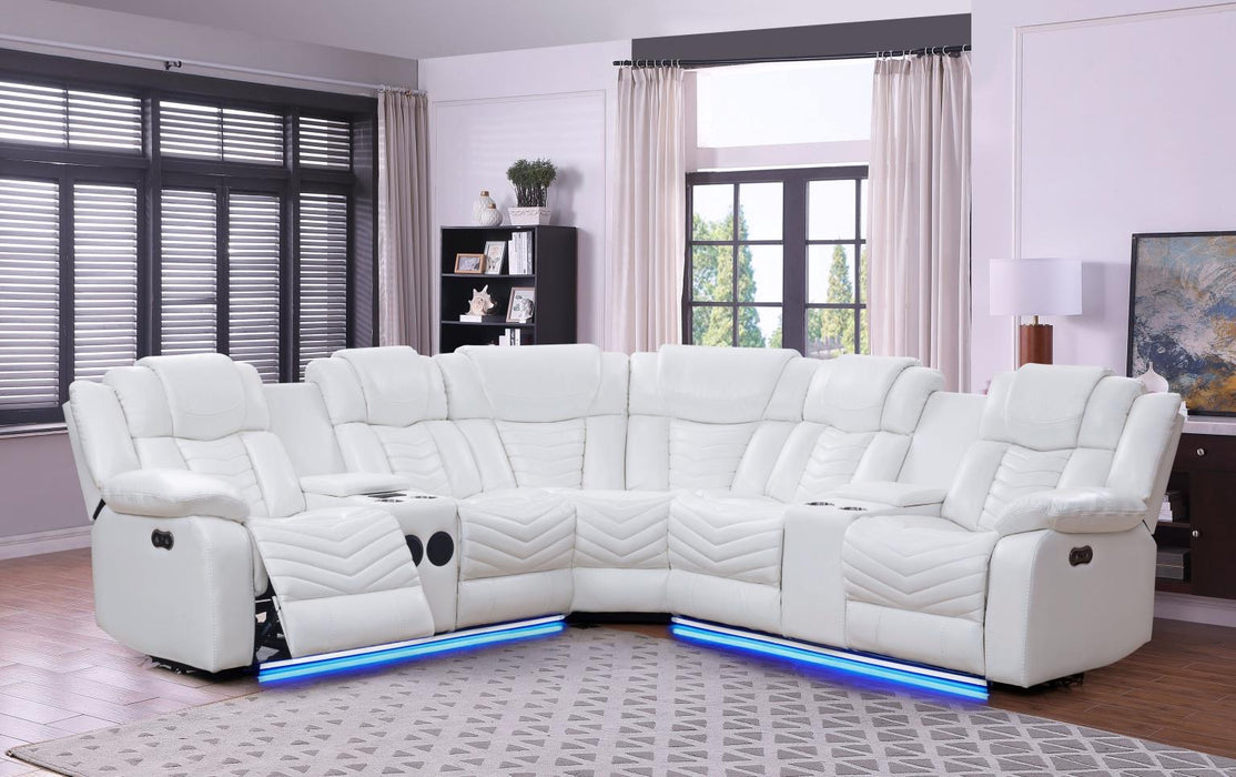 Sectional white LED LIGHTS, console , Bluetooth speaker (CLEARANCE)